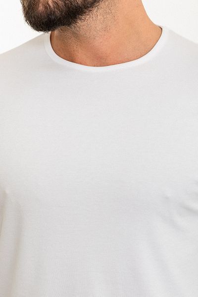 Mcr Tricou pentru bărbați, cu mânecă lungă, cu decolteu, slim, ecru - 36671.21k