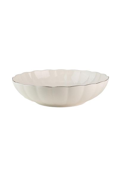 Kütahya Porselen Bone Luz Form 25 cm Bowl Platinum Net