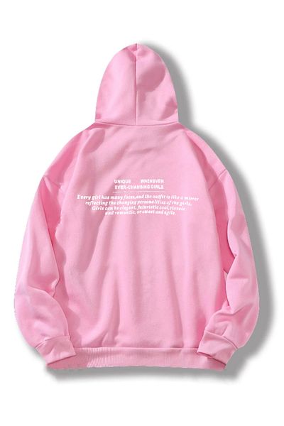Revasser Unisex Men/Women Uni̇que Colorful Custom Printed Cotton Oversize Hooded Sweatshirt