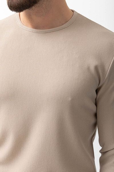 Mcr Slim Fit Long Sleeve Crew Neck Men's T-Shirt Beige - 36679.21K