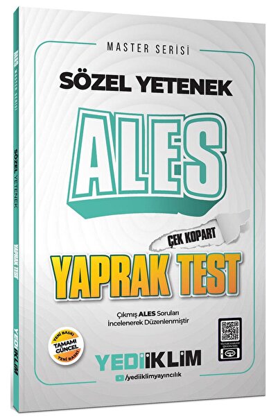 Yediiklim Yayınları 2026 Ales Sözel Yetenek Çek Kopart Yaprak Test