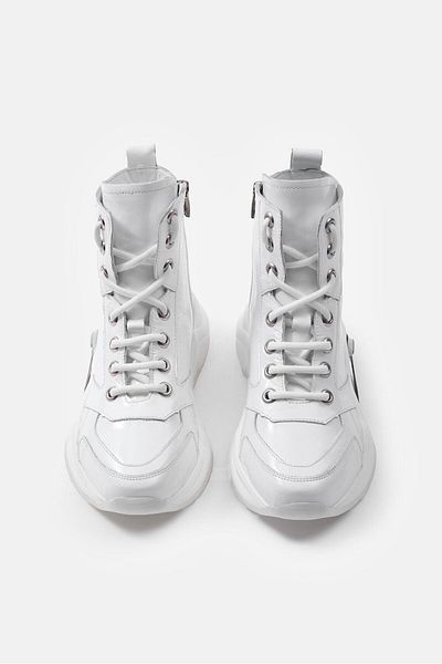 NILUFARR Γυναικείες μπότες Houston White Patent Leather Γνήσιο Δέρμα
