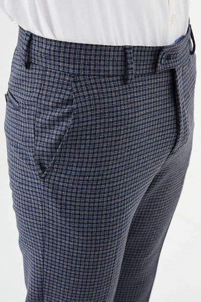 Mcr Checkered Slim Fit Classic Men's Trousers Navy Blue - 38276.24K