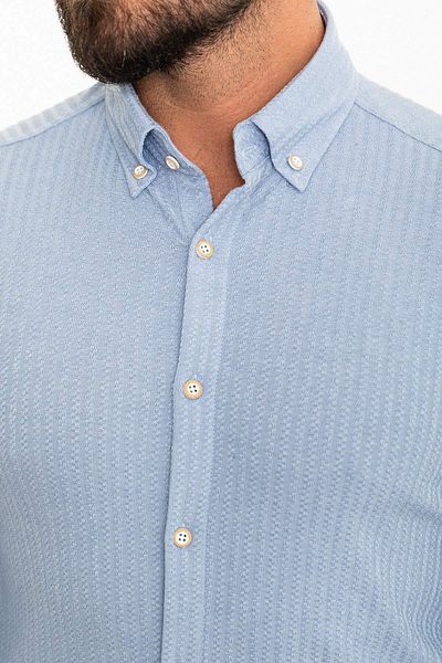 Mcr Striped Slim Fit Men's Shirt Blue - 37838.23K
