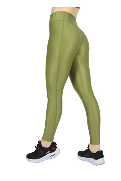 bilcee Women's Green High Waist Stretchy and Recovery Solid Color Daily Running Yoga Sports Leggings 1713