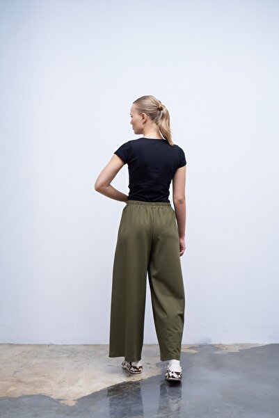 QANU Bol Paça Pantolon Yeşil