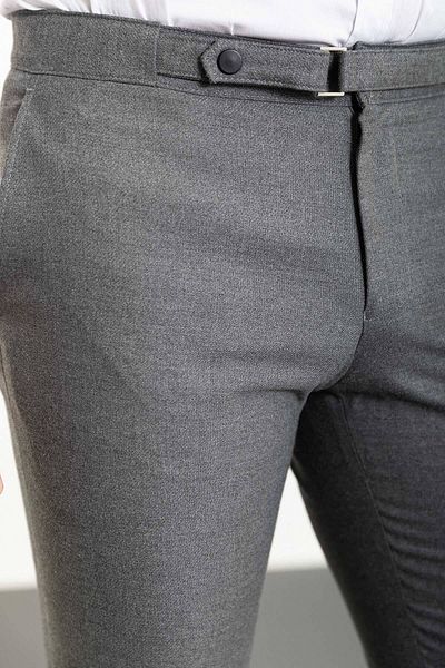 Mcr Straight Slim Fit Belt Detailed Men's Trousers Gray - 38230.23K
