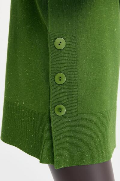 Desen Triko Moss - Seamless Full Turtleneck Women's Sweater 23391