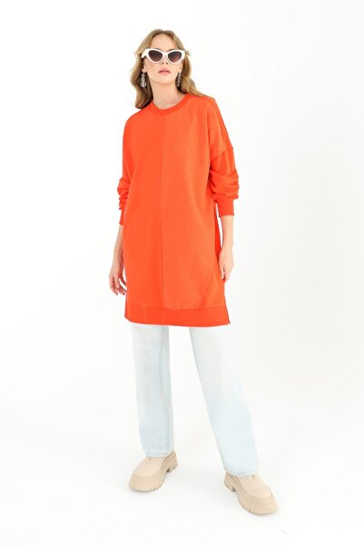 Puane CYLN10569 PUANE İKİ İPLİK KUMAŞ ÇİZGİLİ KUMAŞ GARNİLİ SWEATSHIRT