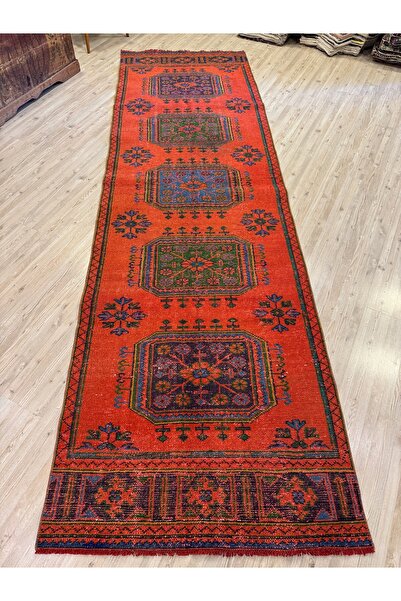 Sempati halı Eskitme El Dokuma Vintage Yolluk Halı104×350 cm 10460