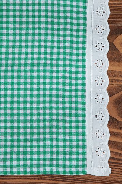 cotton maison Runner Scalloped Plaid Retro 40x110 cm