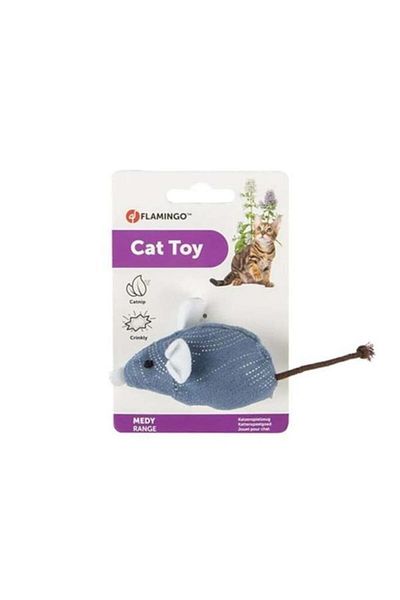 Flamingo Plush and Sound Mouse Cat Toy with Catnip