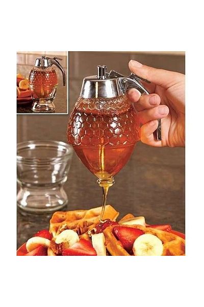 EGATOPTAN Acrylic Honey Jar - Pump and Jam Dispenser