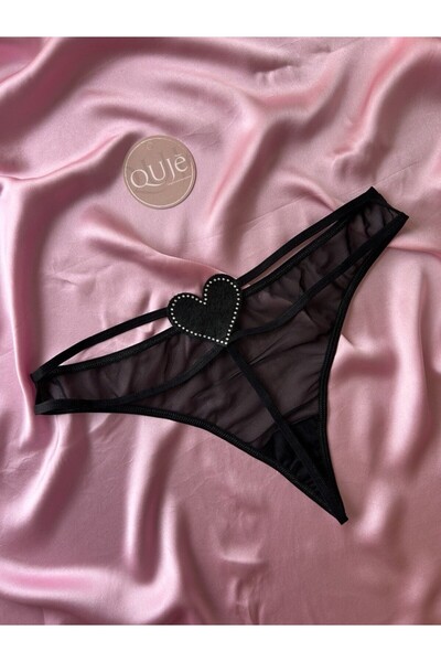 QUJE OFFICIAL Arka Kalp Detaylı Taşlı Tanga İç Giyim