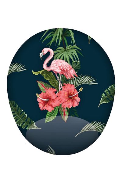 Boldy Flamingo Mouse Pad - Flamingo Mouse Pad με υποστήριξη καρπού - Αντιολισθητικό Mouse Pad - Οβάλ Mouse Pad Pad