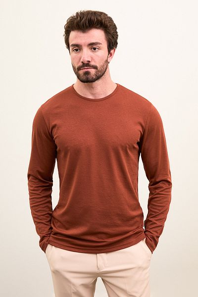 Mcr Plain Slim Fit Long Sleeve Crew Neck Men's T-Shirt Tile - 36671.21K