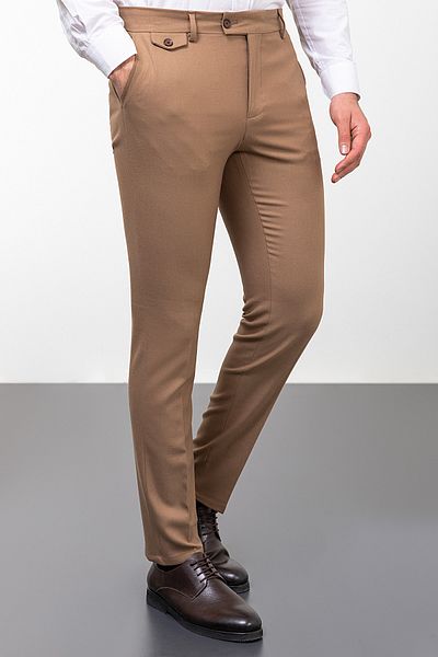 Mcr Straight Slim Fit Classic Men's Trousers Beige - 38191.23K