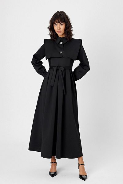 İrva Tesettür Monche Oversize Scuba Dress with Cape