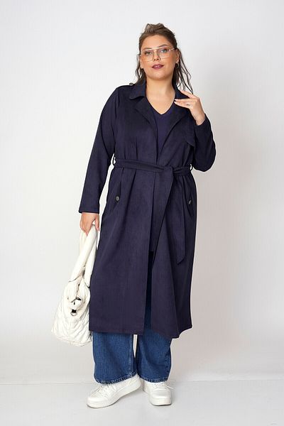 Büyük Moda Suede Trench Coat
