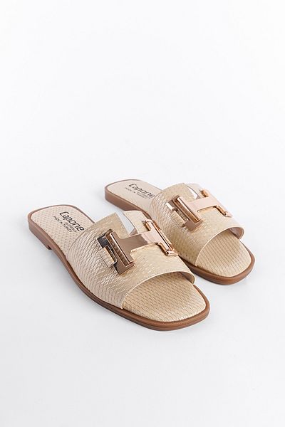 Capone Outfitters Damen Hausschuhe mit goldener Schnalle H