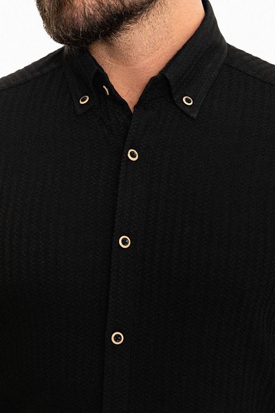 Mcr Striped Slim Fit Men's Shirt Black - 37838.23K