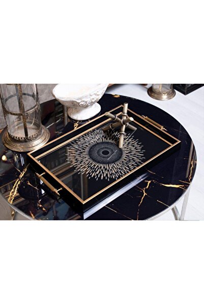 PINALE ART Dekoratif Sunum Çay Kahve Tepsi 31x46cm