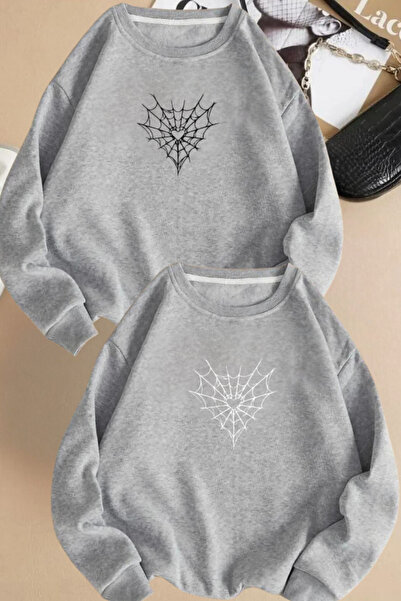 FECCY Hanorac cu design combinat Lover, imprimat cu Spider Ag