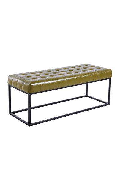 SCY Bereaun Deri Metal Ayak Dekoratif Yatak Ucu Oturma Bank Kapitone Chester ...