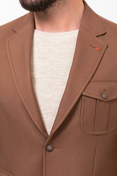 Mcr Straight Slim Fit Mono Collar Pocket Pocket Men's Jacket Camel - 40327.23K