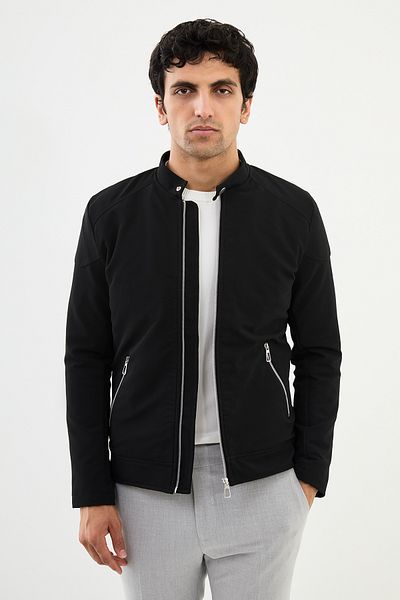 Mcr Straight Slim Fit Judge Collar Men's Coat Black - 39626.24K