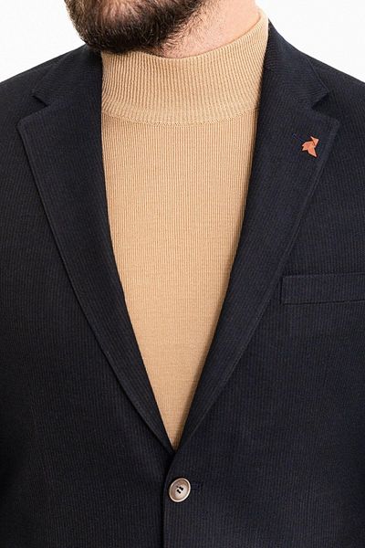 Mcr Striped Slim Fit Mono Collar Men's Jacket Navy Blue-Brown - 40331.23K