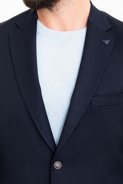 Mcr Straight Slim Fit Mono Collar Men's Jacket Navy Blue - 40329.23K