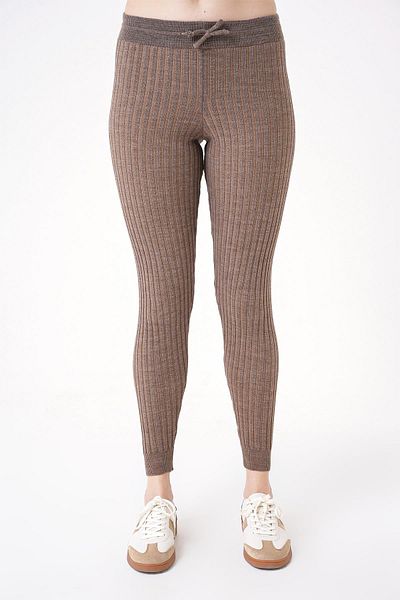CHUBA Women's Ribbed and Soft Knitwear Leggings - Brown 25W3018