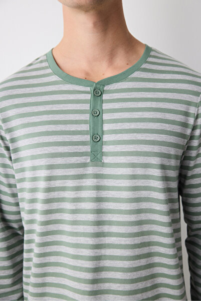 Penti Green Stripe Green Trousers Pajama Set