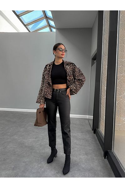 ESRAHELVACI Black Coated Cut-Cut Trousers