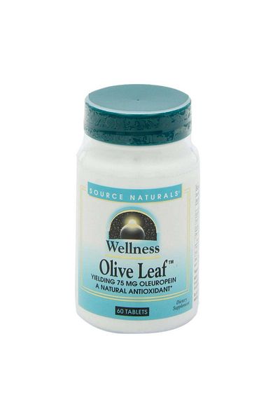 source naturals Wellness Olive Leaf, 75 mg, 60 Tablets