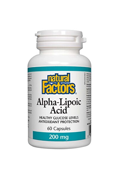 Natural Factors حمض ألفا ليبويك، 200 ملغ، 60 كبسولة