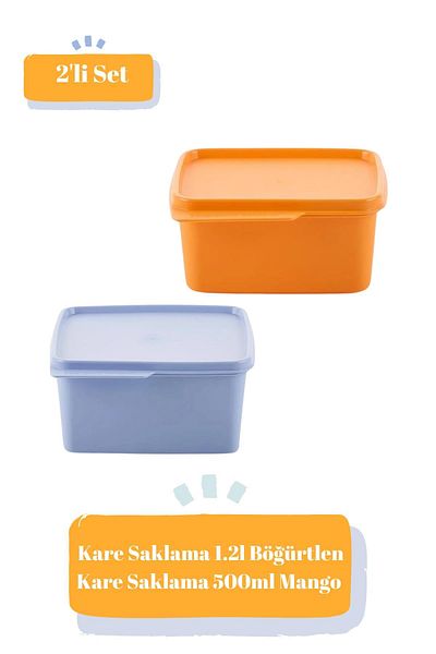 Tupperware 1.2L Mango + 500ml Blackberry Set of 2 - Airtight Food Storage Containers