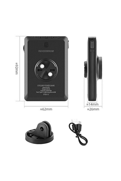 Choice بنك طاقة أسود متعدد الوظائف بسعة كبيرة مع كابل شحن محمول، مزود بإضاءة ...