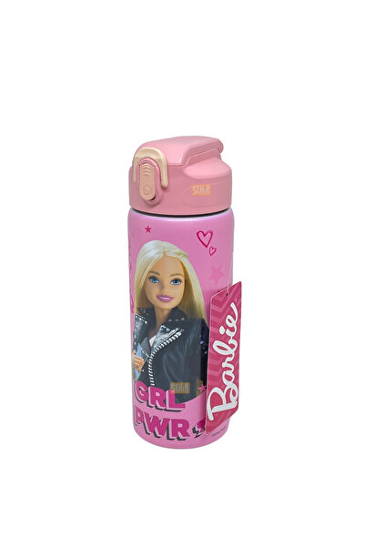 Barbie قارورة ترمس من الفولاذ المقاوم للصدأ مرخصة من باربي سعة 600 مل مع شفاط...