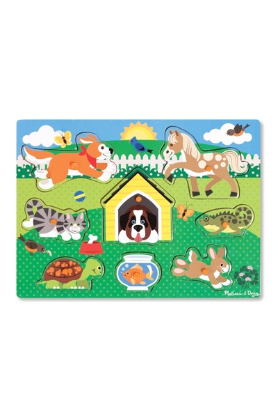 Melissa & Doug Evcil Hayvanlar Ahşap Tutmalı Puzzle