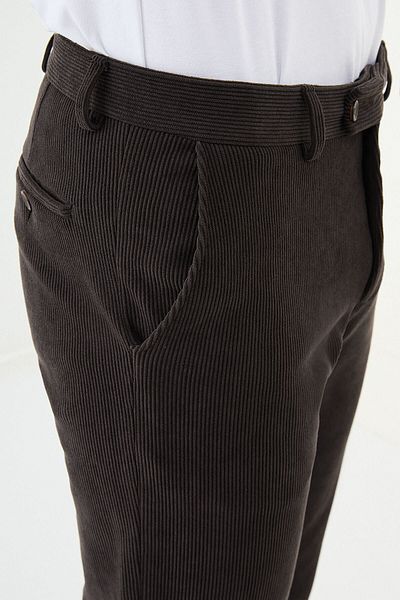 Mcr Striped Super Slim Fit Velvet Men's Trousers Brown - 38281.24K