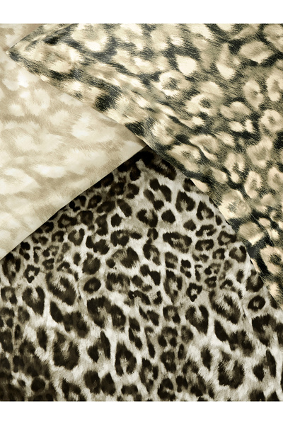 Taç Leona Coffee Satin Double Duvet Cover Set