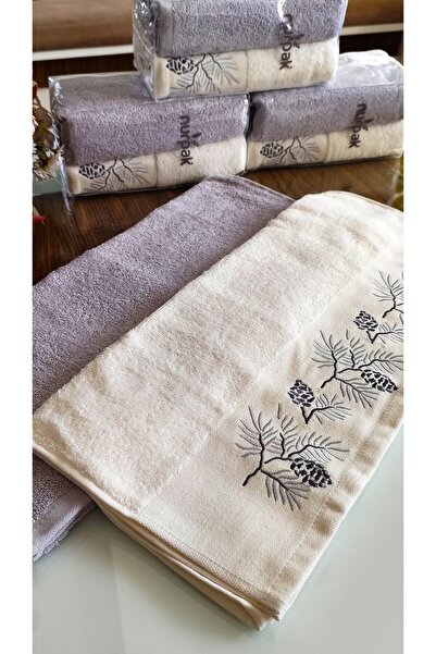 A.Z.H. Nurpak Çeyizlik - Розкішний 50x90см, 100% бавовна, рушник для обличчя та спеціальна подарункова упаковка (2-й комплект)