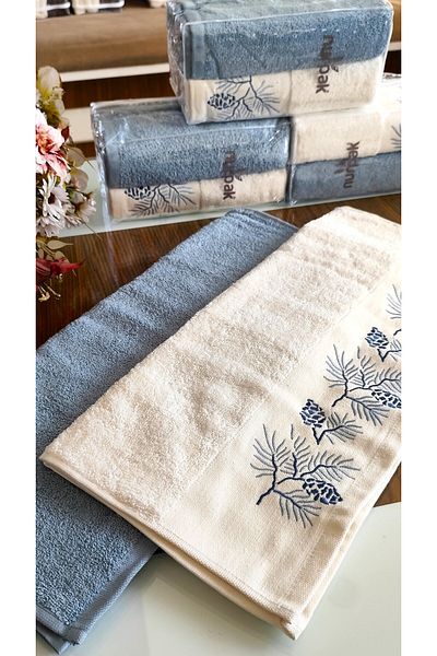 A.Z.H. Nurpak Dowry - Lux 50x90cm, 100% bumbac, prosop de față și ambalaj special pentru cadou (SET 2)