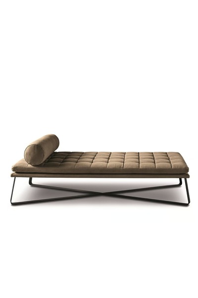 SCY Moluta Modern Siyah Metal Ayaklı Sütlü Kahverengi Silindir Yastıklı Puf B...