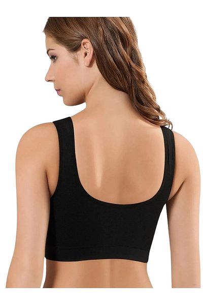 Boubon Co Black Breast Enhancing Padded Thick Strap Sports Bustier Corset
