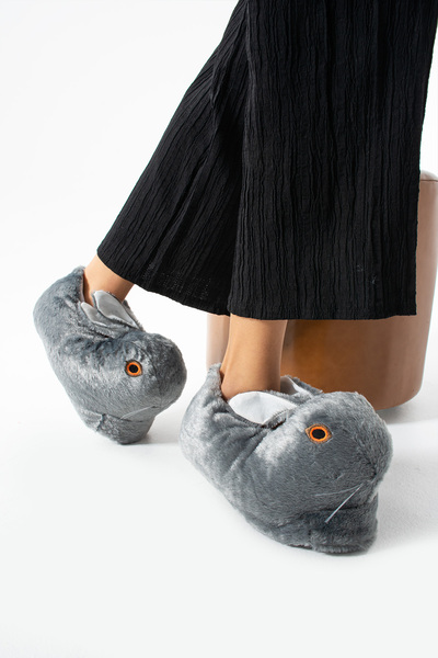 Golder Γυναικείες μπότες για το σπίτι με μαλακή σόλα καπνιστή με φιγούρα κουνελιού