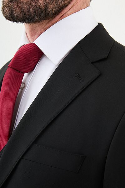 Mcr Straight Slim Fit Mono Collar Classic Men's Suit Black - 45356.24K