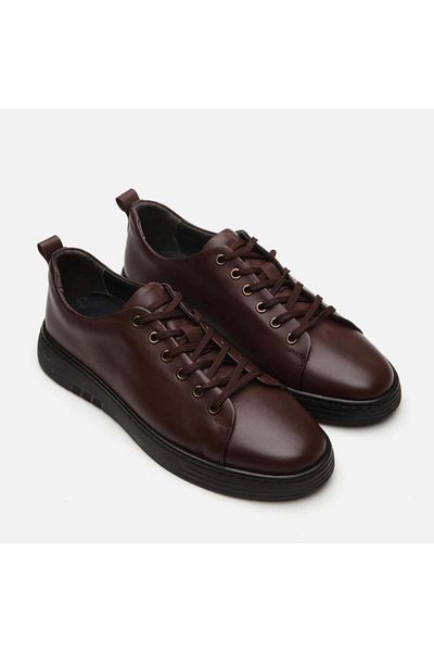 Yaya by Hotiç Genuine Leather Brown Men's Casual Shoes